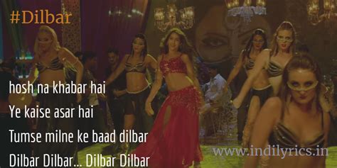 Dilbar Dilbar song Lyrics with English Translation and Real Meaning ...