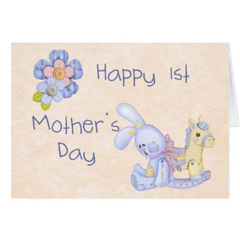 Happy 1st Mother's Day Card Blue | Zazzle