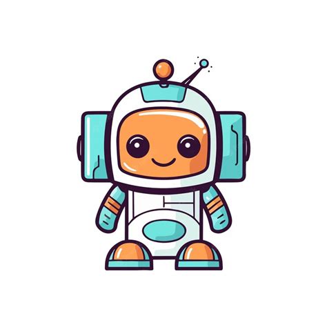 Premium Vector | Cute robot flat vector