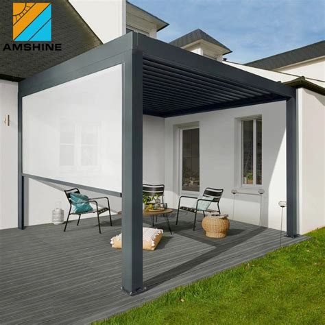 Modern Design Aluminium Frame Terrace Waterproof Metal Garden Pergola Canopy Roof Gazebo ...