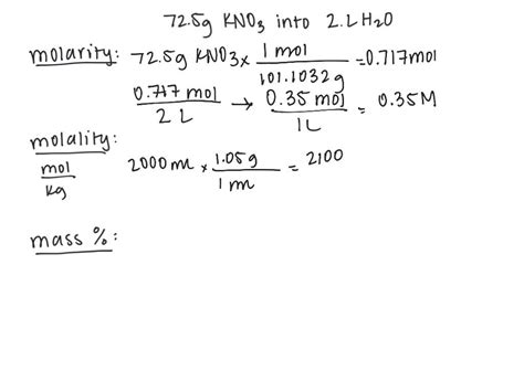 SOLVED:An aqueous KNO3 solution is made using 82.1 g of KNO3 diluted to a total solution volume ...