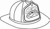 Fireman Hat Coloring Page Printable Pages sketch template
