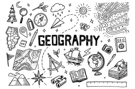 Set of geography symbols | Vector Graphics ~ Creative Market