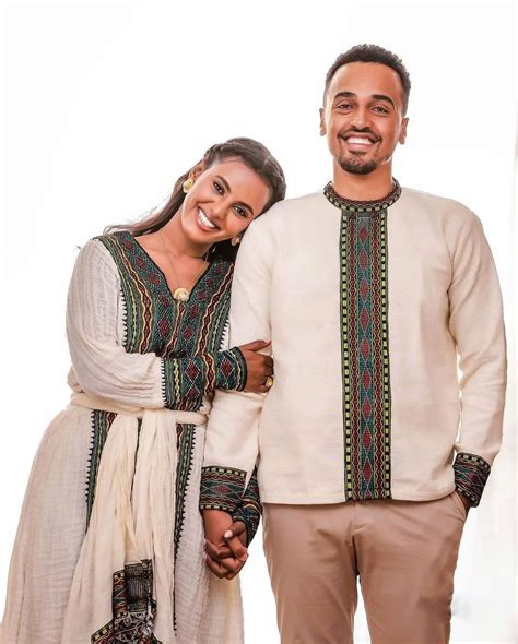 Embracing Tradition in Dark Tilet Habesha Couples Outfit in 2024 | Couples outfit, Couple ...