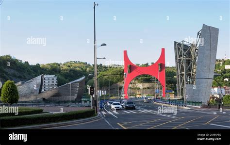 Architectural detail of the Guggenheim Museum Bilbao, a museum of ...