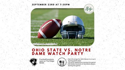 Ohio State vs Notre Dame Watch Party - The Ridge