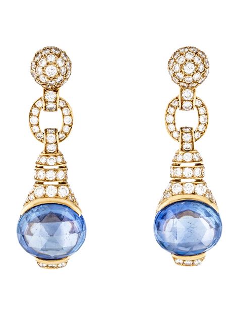 Cartier Sapphire & Diamond Drop Earrings - Earrings - CRT51342 | The ...