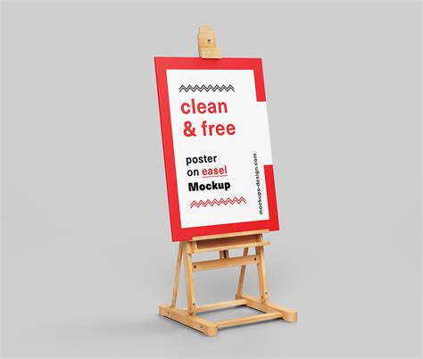 Free poster on easel mockup :: Behance