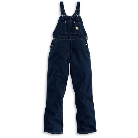 Women's 28" Inseam Carhartt® Unlined Washed Denim Bib Overalls - 184310, Overalls & Coveralls at ...