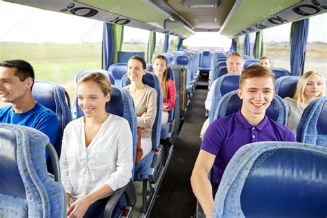 Group of happy passengers in travel bus Stock Photo by ©Syda ...