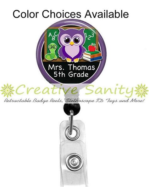 Retractable ID Badge Holder Personalized Teacher by CreativeSanity (With images) | Retractable ...