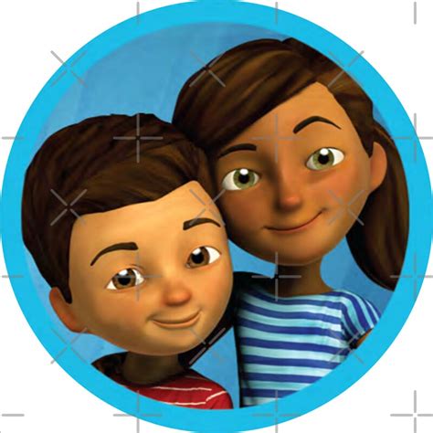 "Caleb and Sophia (round blue frame)" Stickers by JW Stuff | Redbubble