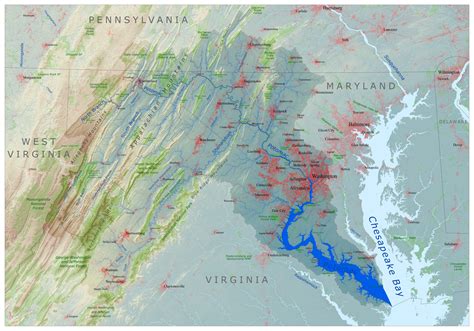 Potomac River drainage basin - Vivid Maps