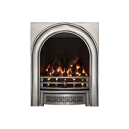 Focal Point Arch Satin Chrome Remote Control Inset Gas Fire | Departments | DIY at B&Q