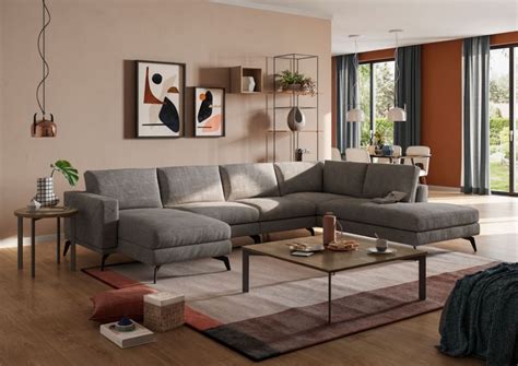 Grey Corner Sofa Chaise Longue | Baci Living Room