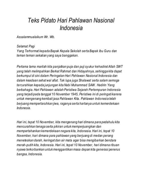 Contoh Pidato Tema Hari Pahlawan – Coretan