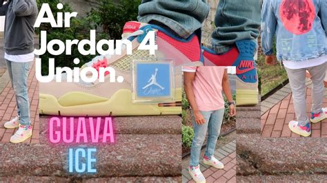 Air Jordan 4 Union "Guava Ice" On Feet + Lookbook - YouTube