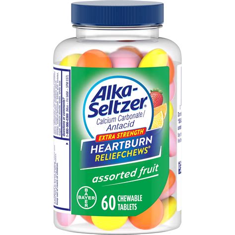 Alka Seltzer Extra Strength Heartburn Relief Chews Antacid Tablets - 60 ...