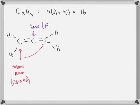 what is C3H4 lewis structure, electronic geometry of each carbon and molecular geometry of each ...