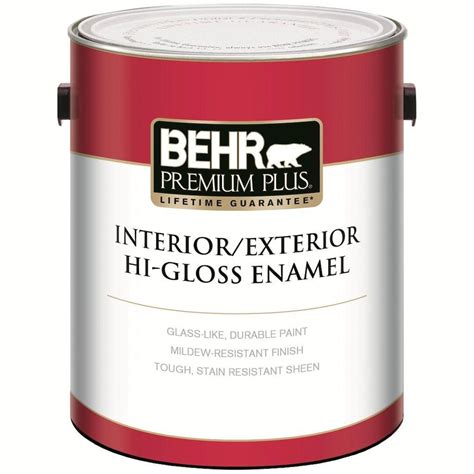 BEHR PREMIUM PLUS Interior/Exterior Hi-Gloss Enamel Paint - Deep Base ...