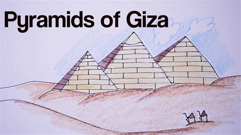 How to draw Giza pyramids - YouTube