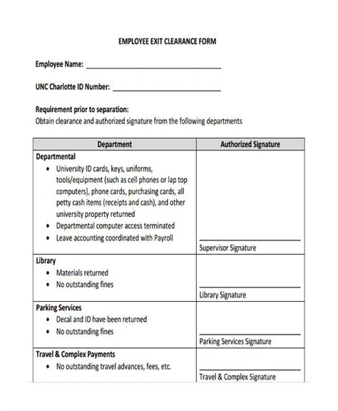 FREE 19+ Employee Clearance Forms in PDF | MS Word | Excel