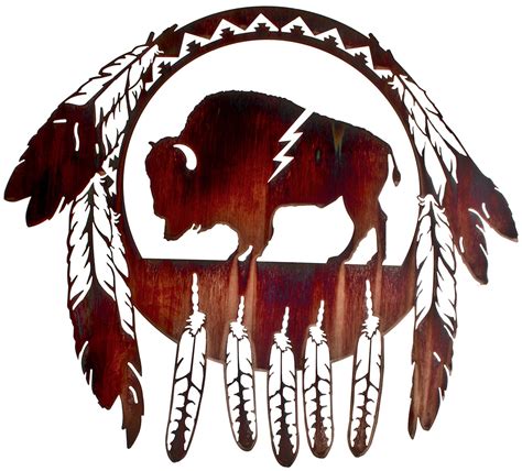 Lightening Buffalo Shield Southwest Style Laser Cut Metal Wall Art Wood Burning Patterns, Wood ...