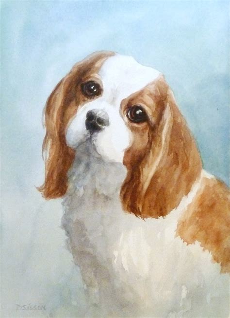 Daily Painting Projects: Watercolor Cavalier Watercolor Dog Painting ...