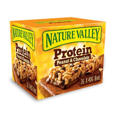 Buy Nature Valley Protein Peanut & Chocolate Gluten Free Cereal Bars 26 x 40g Online at ...