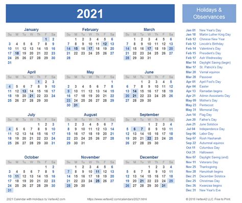 2021 Calendar Templates and Images