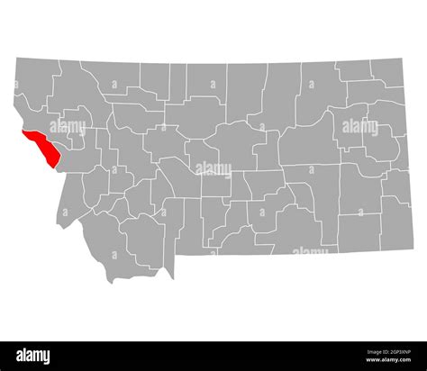 Map of Mineral in Montana Stock Photo - Alamy