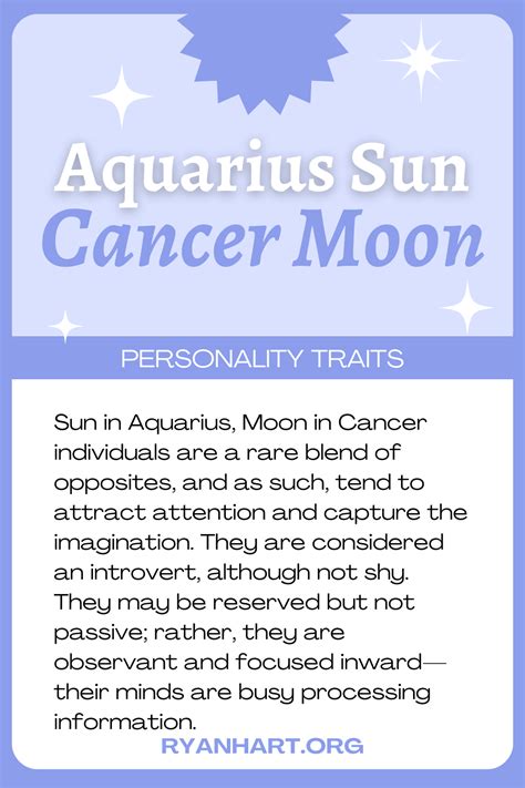 Aquarius Sun Cancer Moon Personality Traits | Ryan Hart