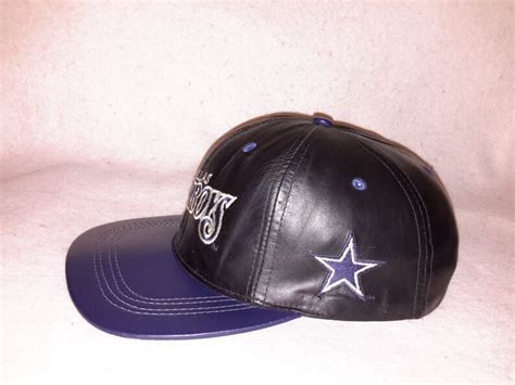 Vintage 90s Dallas Cowboys Leather snapback hat Texas Retro | Etsy