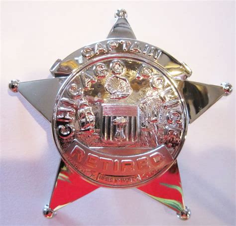 Badge Chicago Police Captain Retired 1955 Obsolete Style in Stock Ready ...