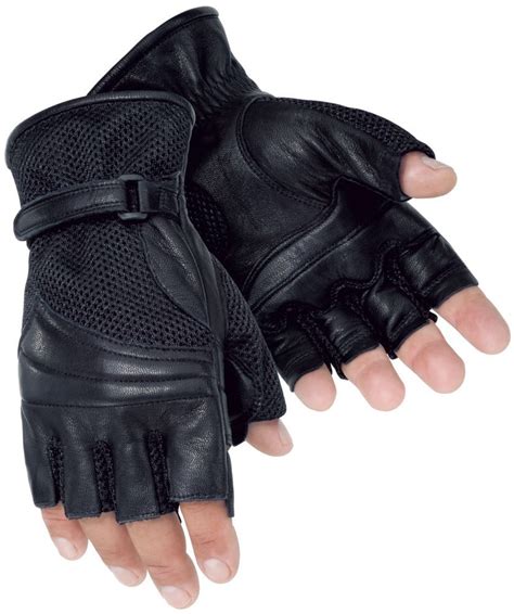 Tour Master Gel Cruiser 2 Fingerless Motorcycle Glove | Black leather ...