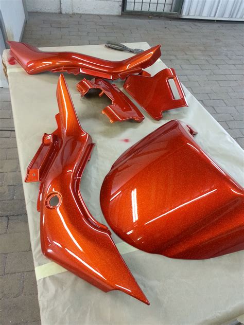 Candy Burnt Orange with a Flake Base sure gives any bike a juicy look #galaxycustoms #flakepain ...