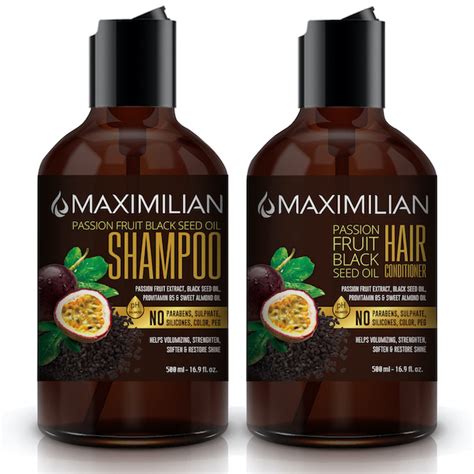 Maximilian Passion Fruit Black Seed Oil Curly Hair Shampoo and ...