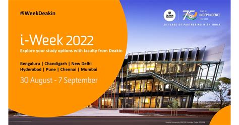 Faculty and experts from Deakin University, Australia are in India from 30th August to 7th ...