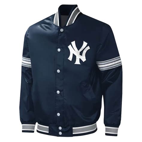 New York Yankees Midfield Full-Snap Satin Jacket - Maker of Jacket