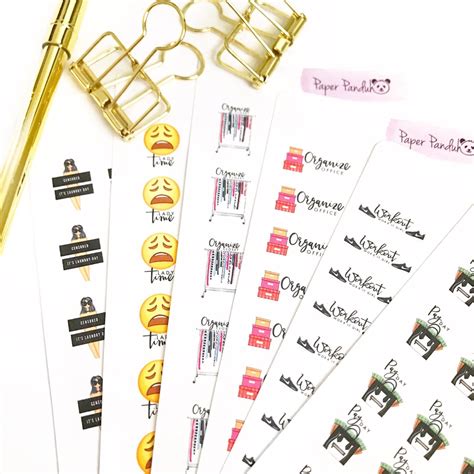 Set 2 Chic Mini Icon Planner Stickers | Planner stickers, Planner, Mini