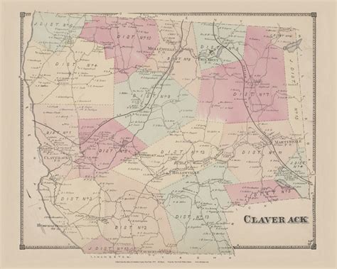 Claverack, New York 1873 - Old Town Map Reprint - Columbia Co. Atlas ...