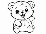 Friendly Bear Coloring  Page sketch template