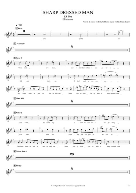 Sharp Dressed Man Tab by ZZ Top (Guitar Pro) - Full Score | mySongBook