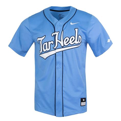 UNC | UNC Nike Tar Heel Script Baseball Jersey | Alumni Hall