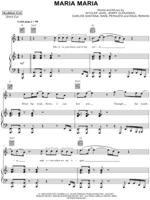 "Maria Maria" Sheet Music - 7 Arrangements Available Instantly - Musicnotes