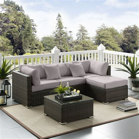 Tribesigns 5 PCS Outdoor Furniture Sectional Sofa Set, Large Wicker ...