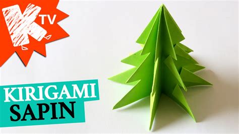 Sapin de noel en papier - kirigami origami facile - YouTube