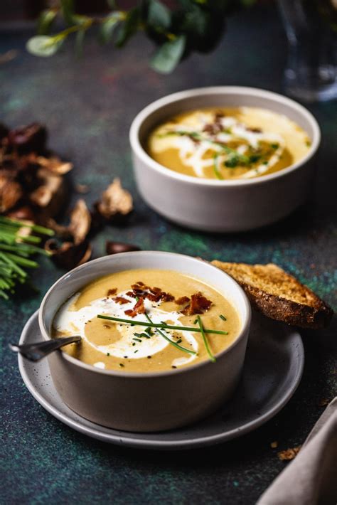 Creamy Chestnut Soup | Olive & Mango | Italian food photography, Food photography, Chestnut recipes