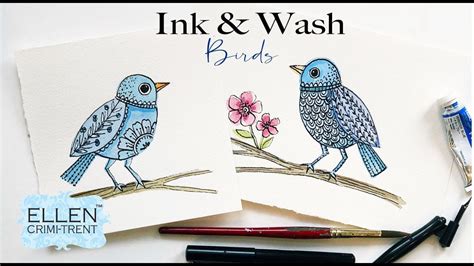 Ink and Wash Watercolor Painting Ideas for beginners- Birds | Aquarelle watercolor, Aquarelle