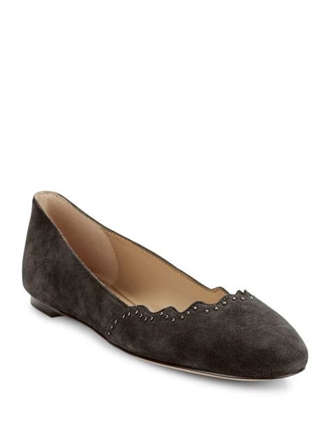 Lyst - Saks Fifth Avenue Suede Ballet Flats in Black